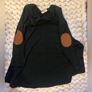 Black and Brown Elbow Patch Dress
